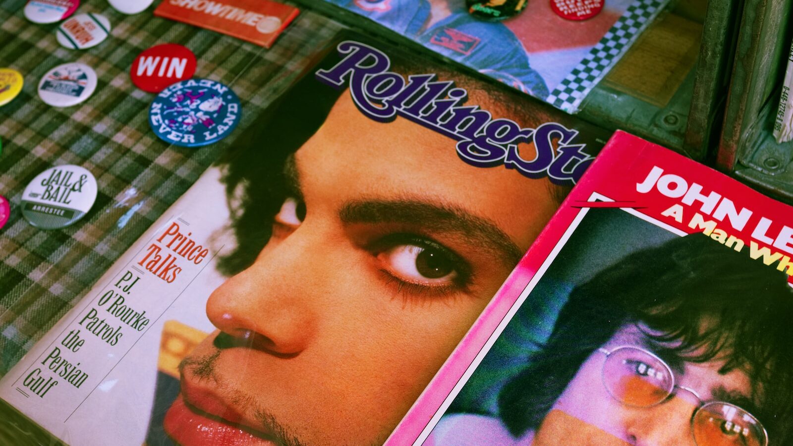a close up of a magazine on a table