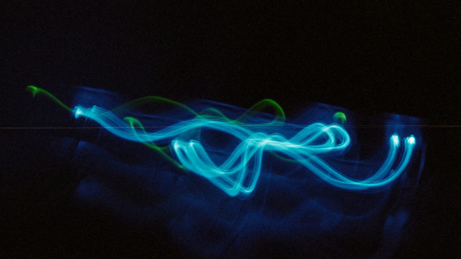 blue and green light streaks